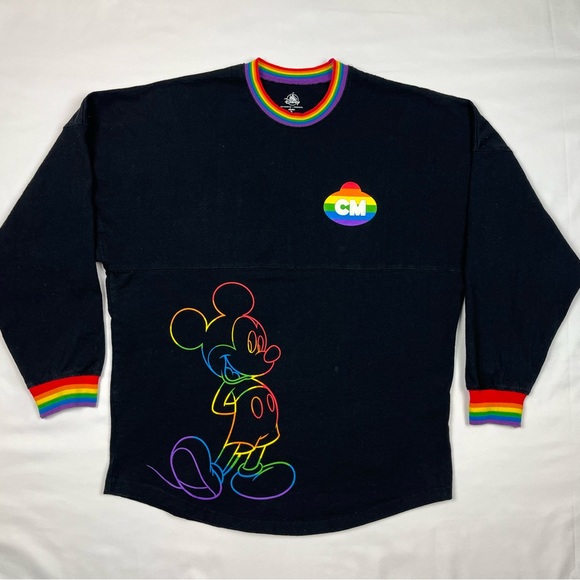 Walt Disney Spirit Jersey Long Sleeve Shirt Small Rainbow Pride Cast Member A1 - Picture 1 of 7
